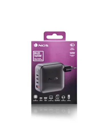 NGS BUD 165W Universal Negro Corriente alterna Carga rápida Interior