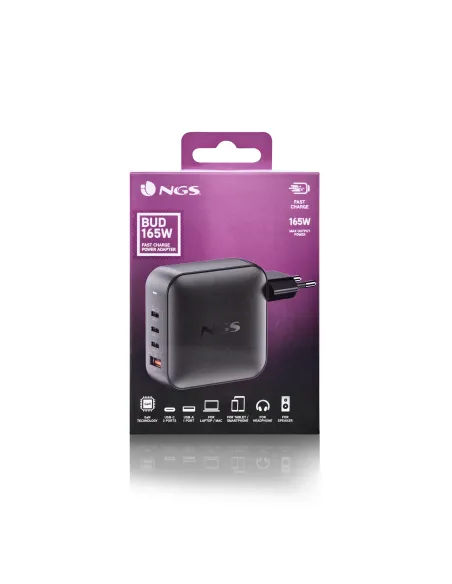 NGS BUD 165W Universal Negro Corriente alterna Carga rápida Interior