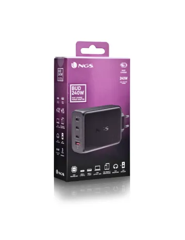NGS BUD 240W Universal Negro Corriente alterna Carga rápida Interior