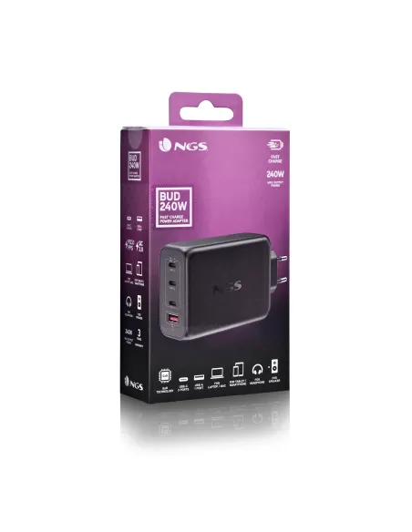 NGS BUD 240W Universal Negro Corriente alterna Carga rápida Interior