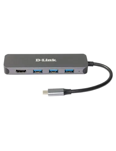 D-Link DUB-2333 base para portátil y replicador de puertos Alámbrico USB Tipo C Gris