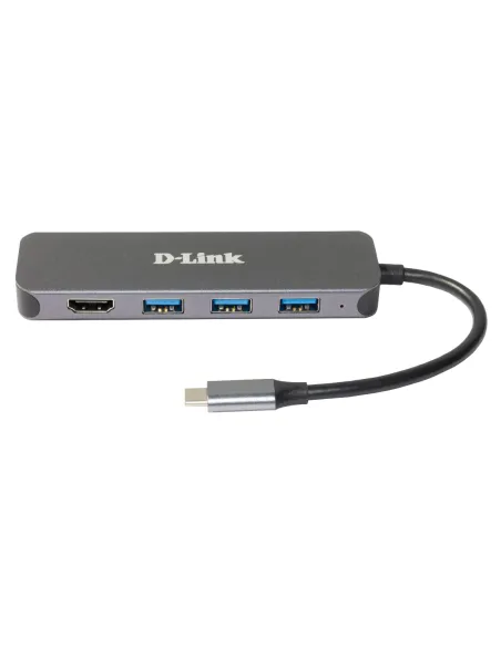 D-Link DUB-2333 base para portátil y replicador de puertos Alámbrico USB Tipo C Gris