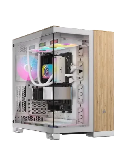 Corsair CC-9011284-WW carcasa de ordenador Midi Tower Bamboo, Blanco