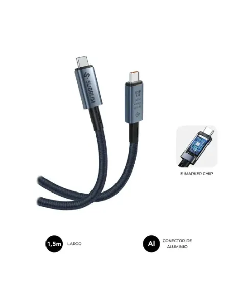 SUBBLIM CABLE HIGH 240w C-C USB4.0 8K 1,5m