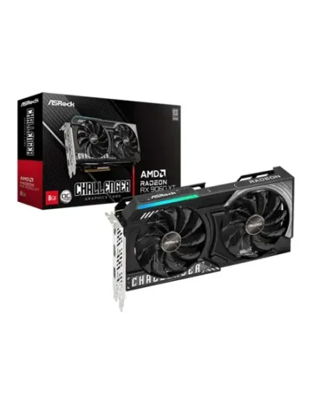 VGA ASROCK RX9060XT CL 8GO,AMD,RX9060XT,8GB,GDDR6,128BIT,2HDMI+2DP (2 VENTILADORES)
