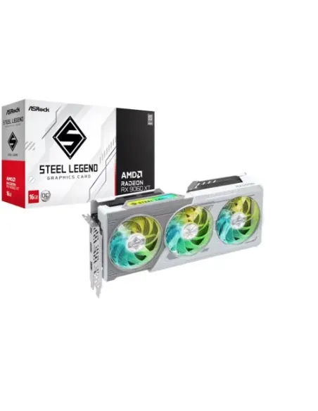 VGA ASROCK RX9060XT SL 16GO,AMD,RX9060XT,16GB,GDDR6,128BIT,2HDMI+2DP (3 VENTILADORES)