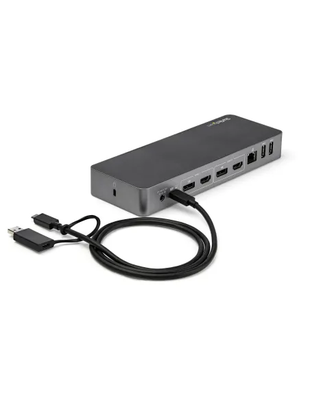 StarTech.com Docking Station Universal para Portátil - Replicador de Puertos Híbrido USB-C -A - 2x HDMI y DP 4K - PD 60W - Mac