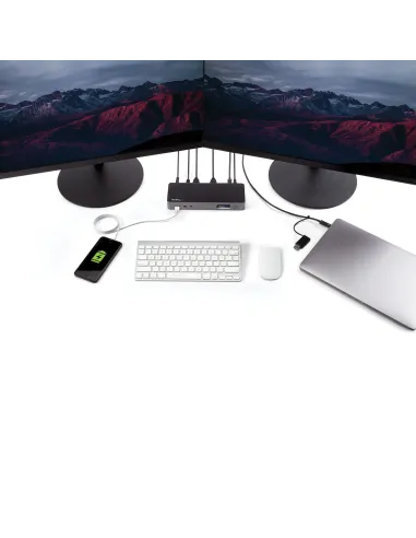 StarTech.com Docking Station Universal para Portátil - Replicador de Puertos Híbrido USB-C -A - 2x HDMI y DP 4K - PD 60W - Mac