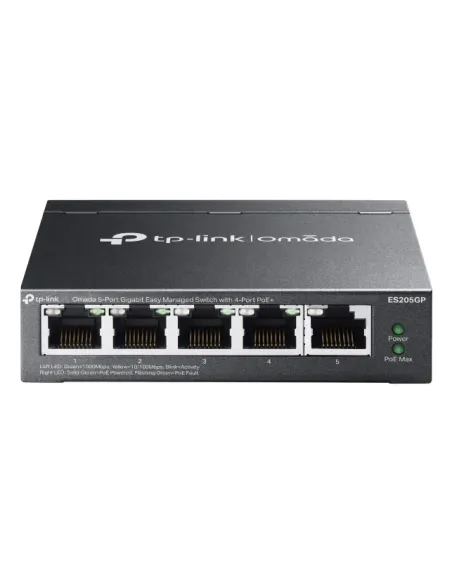 TP-Link Omada ES205G Gestionado Gigabit Ethernet (10 100 1000) Energía sobre Ethernet (PoE) Negro