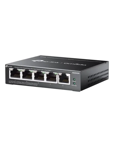 TP-Link Omada ES205G Gestionado Gigabit Ethernet (10 100 1000) Energía sobre Ethernet (PoE) Negro