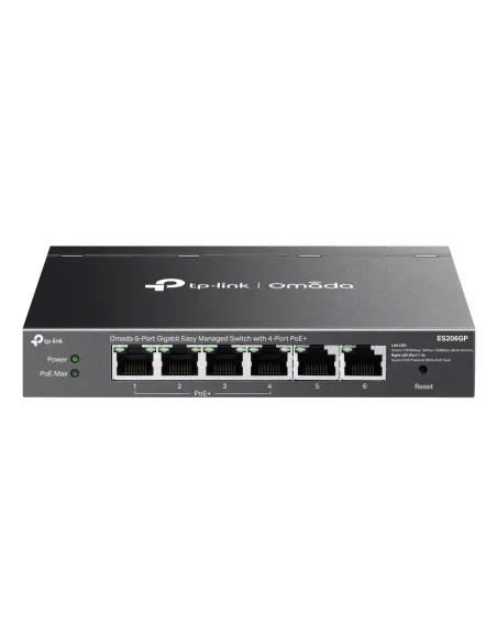 TP-Link Omada ES206GP switch Gestionado Gigabit Ethernet (10 100 1000) Energía sobre Ethernet (PoE) Negro