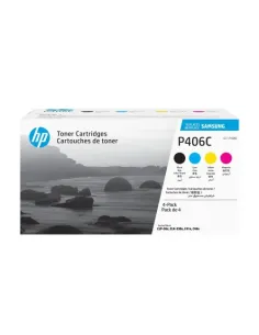 Samsung Paquete de 4 Cartuchos de Tóner Original HP CLT-P406C cian/magenta/amarillo/negro