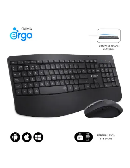 SUBBLIM Teclado con ratón COMBO DUAL OFFICE PROWAVE BLACK