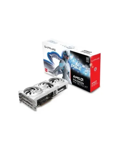 VGA SAPPHIRE PURE RX 9070 XT GAMING OC,AMD,RX9070XT,16GB,GDDR6,256BIT,2HDMI+2DP (3 VENTILADORES)