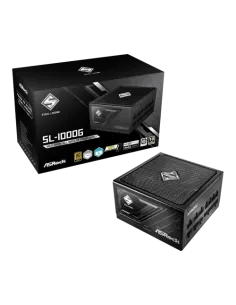 FUENTE ALIMENTACION ASROCK SL-1000G,PSU,1000W,80 PLUS GOLD,135MM,MODULAR,PCI-E 5.1 (12+4pin)x1,PCI-E (6+2 pin)x3,SATA (5 pin)x9