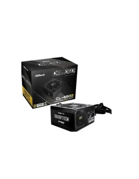 FUENTE ALIMENTACION ASROCK CL-650G,PSU,650W,80 PLUS GOLD,120MM,ACTIVE PFC,PCI-E (6+2 pin)x4,SATA (5 pin)x4
