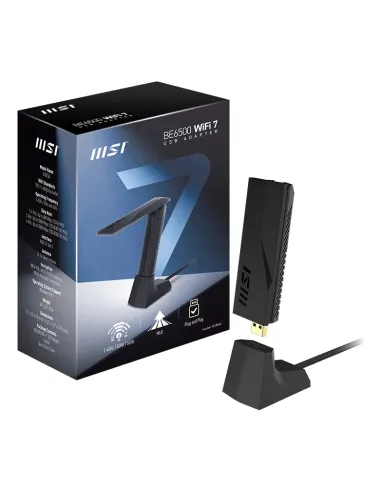 MSI BE6500 WiFi7 USB Stick - Dongle tarjeta y adaptador de interfaz USB 3.2 Gen 1 (3.1 Gen 1)