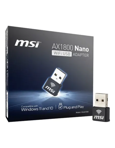 MSI AX1800 Nano WiFi USB Adapter tarjeta y adaptador de interfaz USB 2.0