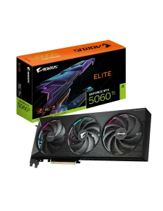 GIGABYTE AORUS GeForce RTX 5060 Ti ELITE 16G Tarjeta Gráfica – 16 GB GDDR7, 128 bits, PCI-E 5.0, 2722 MHz Frecuencia del