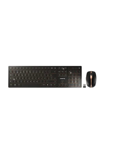 CHERRY DW 9100 SLIM teclado Ratón incluido Universal RF Wireless + Bluetooth QWERTY Español Negro