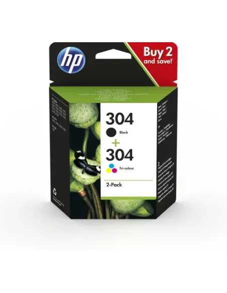 HP Paquete de 2 cartuchos de tinta Original HP 304 negro/tricolor