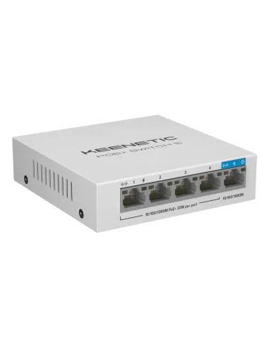 Keenetic Switch Gigabit de 5 puertos con 4 puertos PoE+ y asignación de energía de 60 W