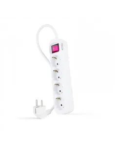 Nanocable Regleta de enchufes de 4 tomas con interruptor, 1.4 metros Blanca