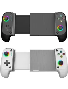 Mars Gaming MGPX, Gamepad Bluetooth 5.0 2en1, RGB Neon, Vibración Dual y Función Turbo, Soporte Smartphone Hasta 6.8", Mando