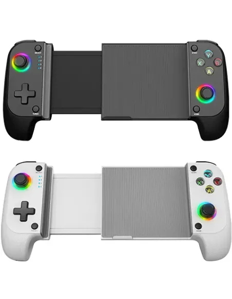 Mars Gaming MGPX, Gamepad Bluetooth 5.0 2en1, RGB Neon, Vibración Dual y Función Turbo, Soporte Smartphone Hasta 6.8", Mando