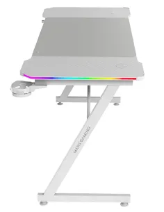 Mars Gaming MGD-X140RGB, Mesa Gaming Ergonómica, Iluminación ARGB con Mando, Fibra de Carbono, Alfombrilla XXL, Soporte