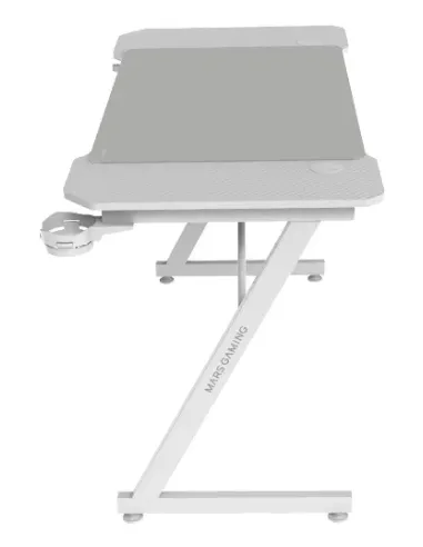 Mars Gaming MGD-X120, Mesa Gaming Ergonómica, Superficie en Fibra de Carbono, Estructura Metálica, Alfombrilla XXL, Soporte