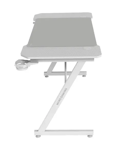 Mars Gaming MGD-X120, Mesa Gaming Ergonómica, Superficie en Fibra de Carbono, Estructura Metálica, Alfombrilla XXL, Soporte