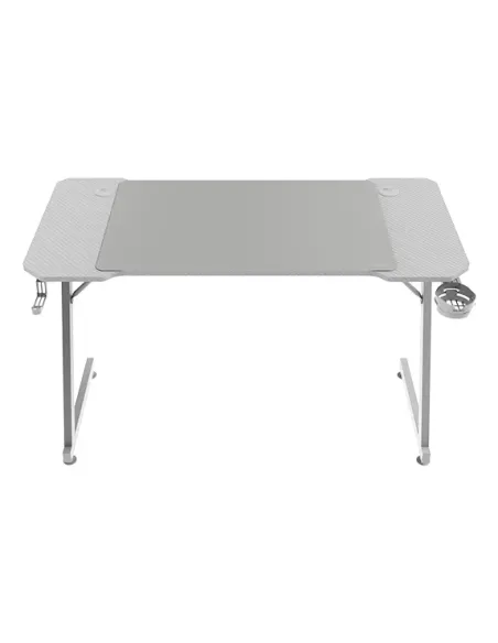 Mars Gaming MGD-X120, Mesa Gaming Ergonómica, Superficie en Fibra de Carbono, Estructura Metálica, Alfombrilla XXL, Soporte