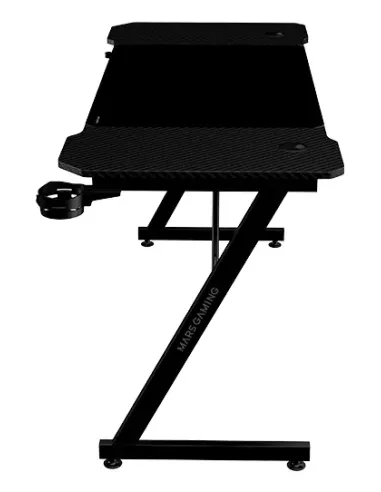 Mars Gaming MGD-X140, Mesa Gaming Ergonómica, Superficie en Fibra de Carbono, Estructura Metálica, Alfombrilla XXL, Soporte