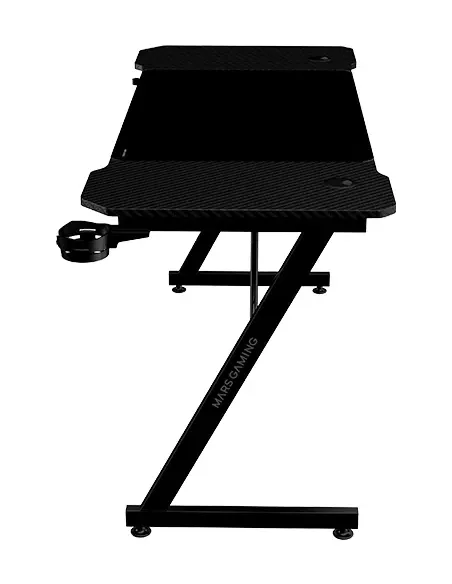 Mars Gaming MGD-X140, Mesa Gaming Ergonómica, Superficie en Fibra de Carbono, Estructura Metálica, Alfombrilla XXL, Soporte