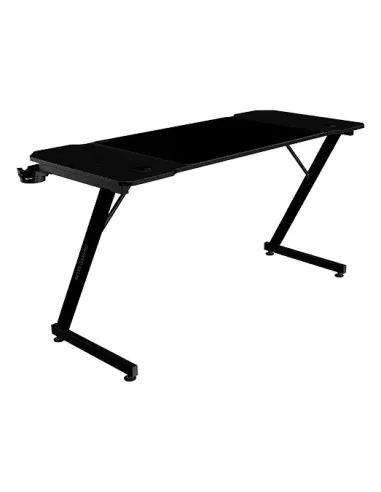 Mars Gaming MGD-X140, Mesa Gaming Ergonómica, Superficie en Fibra de Carbono, Estructura Metálica, Alfombrilla XXL, Soporte