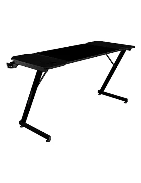 Mars Gaming MGD-X140, Mesa Gaming Ergonómica, Superficie en Fibra de Carbono, Estructura Metálica, Alfombrilla XXL, Soporte