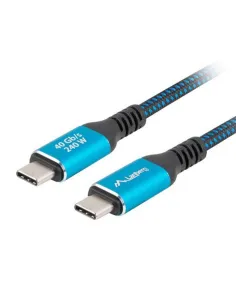 Cable usb tipo c 4.0 lanberg - macho -  macho 240w - 8k - 60hz - 1m - azul