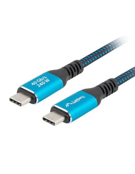 Cable usb tipo c 4.0 lanberg - macho -  macho 240w - 8k - 60hz - 2m - azul