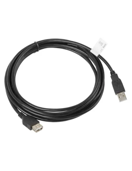 Cable alargador lanberg usb 2.0 macho - hembra -  3m - negro