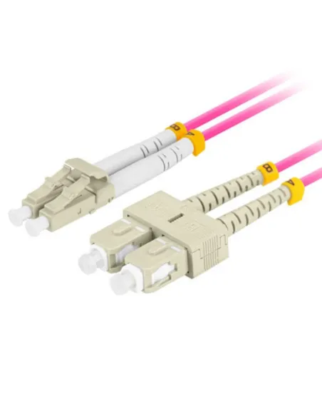 Cable de fibra optica lanberg multi lc -  upc -  sc -  upc duplex lszh om4 50 - 125 3.0 - 1m