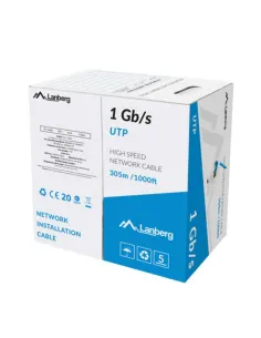 Bobina 1gb - s lanberg u - utp rj45 solido cca awg23 305m  azul
