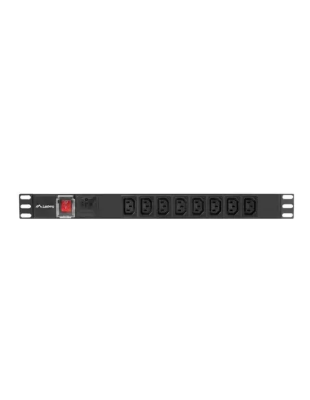 Regleta lanberg 1u 16a rack 19 pulgadas 8x socket iec c13 negro 2m