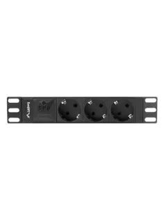 Regleta lanberg 1u 16a 3x schuko rack 10 pulgadas 2m negro