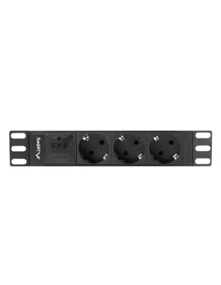 Regleta lanberg 1u 16a 3x schuko rack 10 pulgadas 2m negro