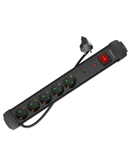 Regleta lanberg sp1 5 tomas schuko proteccion hasta 2500w negra 1.5m