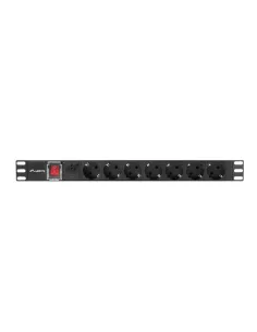 Regleta lanberg 1u 10a 7x schuko rack 19 pulgadas 2m negro c14