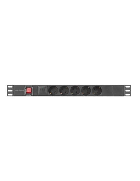 Regleta lanberg 1u 16a rack 19 pulgadas 5x socket schuko negro 2m