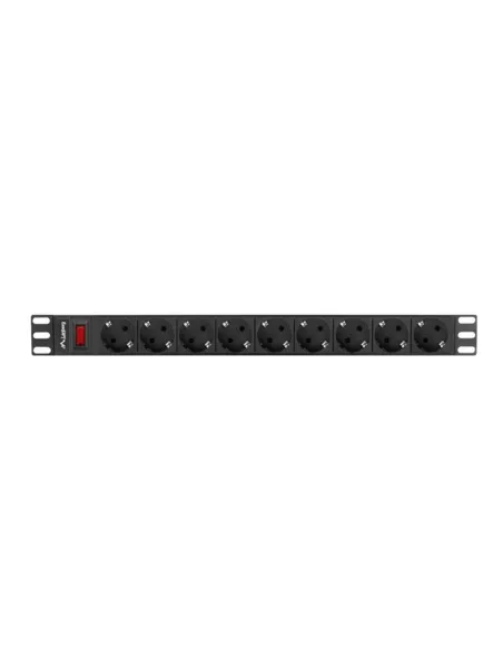 Regleta lanberg 1u 16a 9x schuko rack 19 pulgadas 3m negro Regleta lanberg 1u 16a 9x schuko rack 19 pulgadas 3m negro