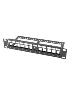 Patch panel lanberg 12 puertos 1u organizador modulos keystone negro